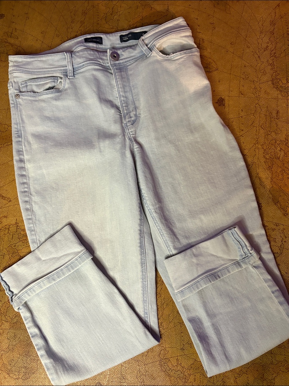 J JILL Light Wash High Rise Cropped Jeans size 8 Waist 16 inches